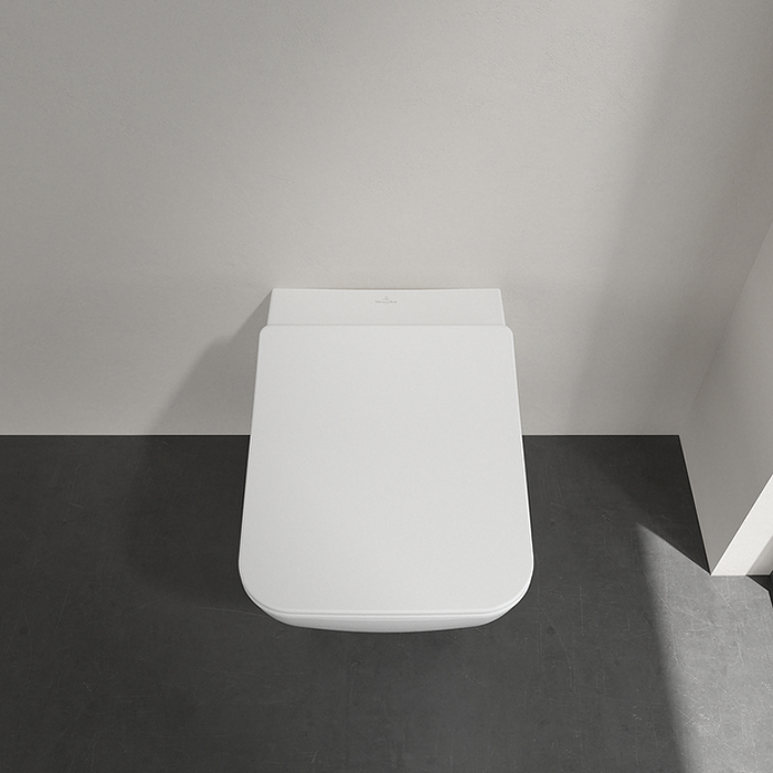 Villeroy&Boch Venticello Унитаз 33x37.5см., подвесной, безободковый, с гориз. выпуском, с сиденьем микролифт, цвет: альпийский белый