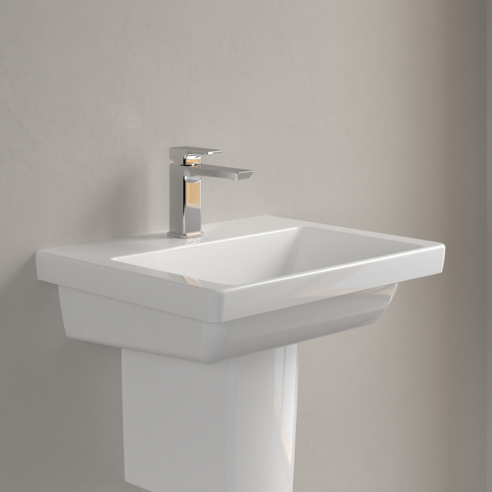 Villeroy&Boch Subway 3.0 Раковина 55х44х16.5см., 1 отв., подвесная, без перелива, цвет: альпийский белый