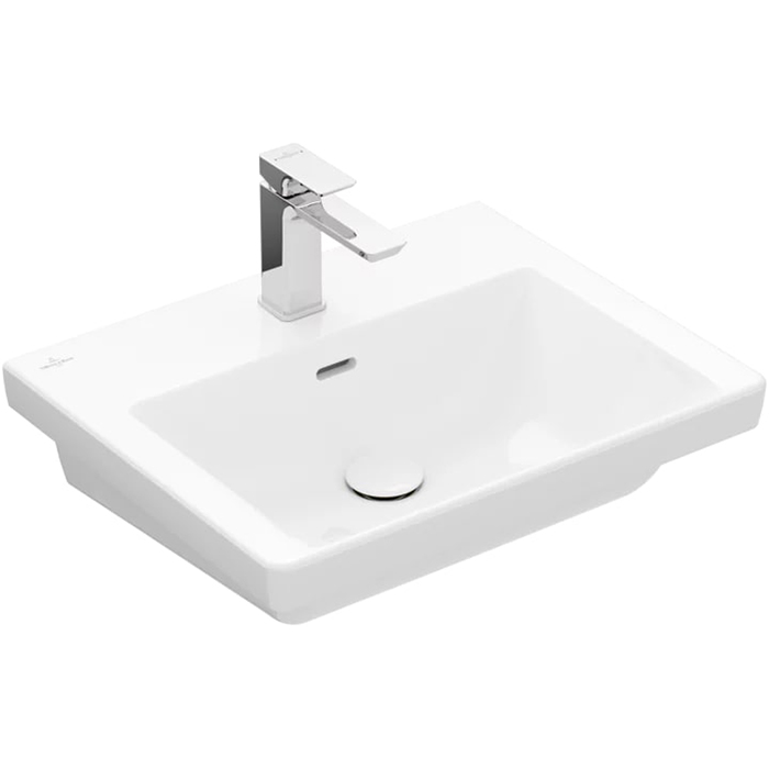 Villeroy&Boch Subway 3.0 Раковина 55х44х16.5см., 1 отв., подвесная, с переливом, цвет: альпийский белый