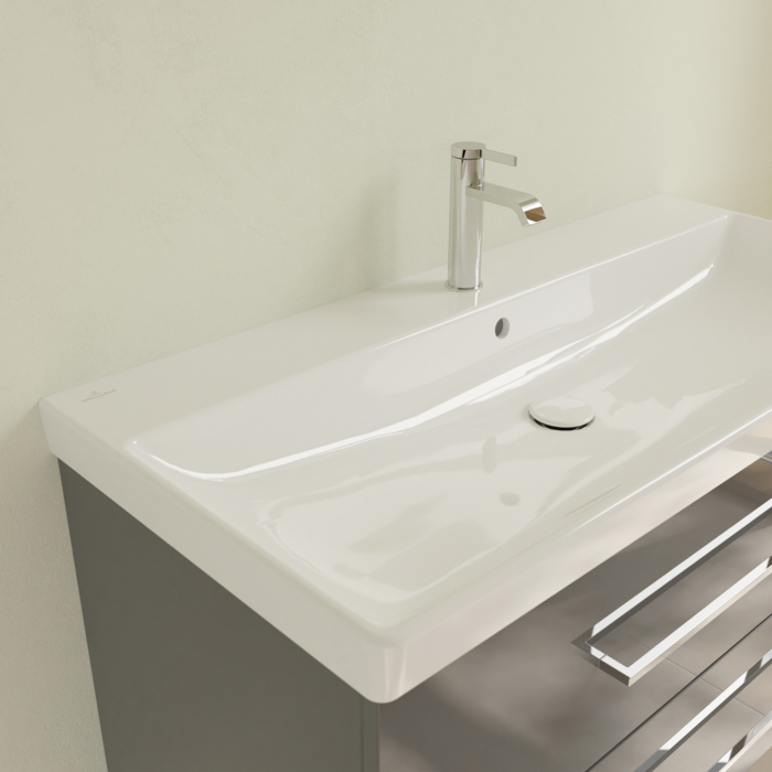 Villeroy&Boch Avento Раковина 100х47 см, 1 отв., с переливом, с антигрязевым покрытием CeramicPlus, цвет: белый