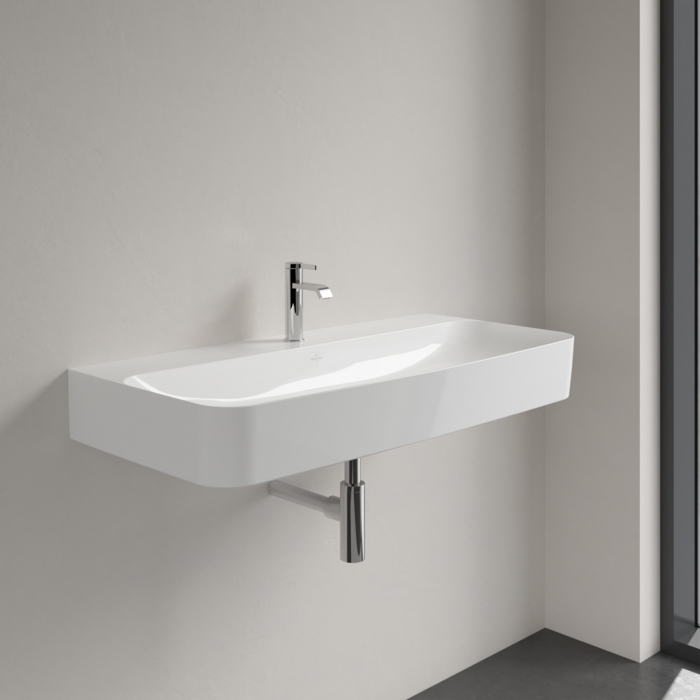 Villeroy&Boch Finion Раковина 100х47 см, 1 отв., с переливом, с антигрязевым покрытием CeramicPlus, цвет: белый