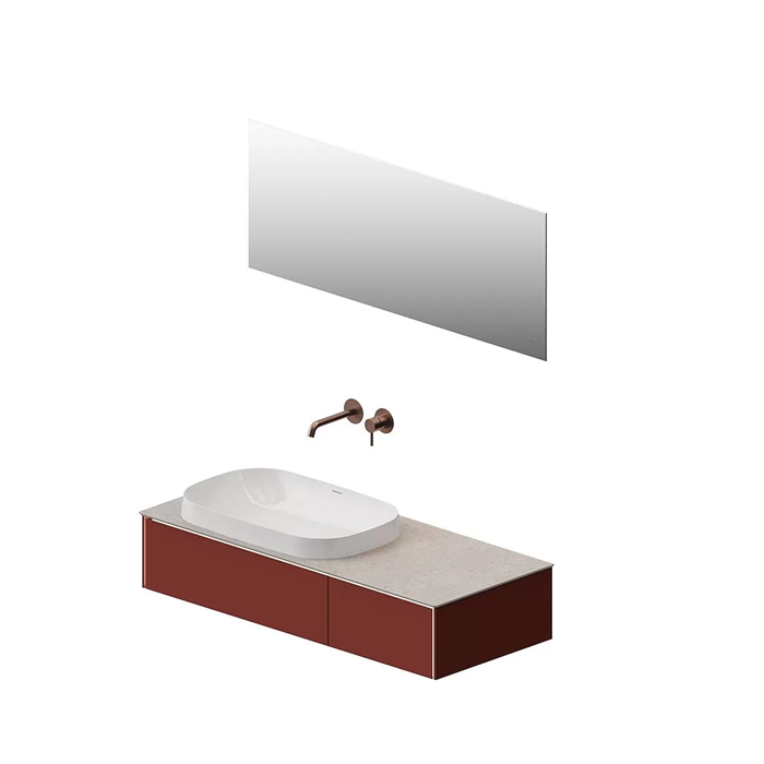 Kerama Marazzi Magica Тумба 115.4х48.5х22см., подвесная, 2 ящика, цвет: венецианский красный матовый