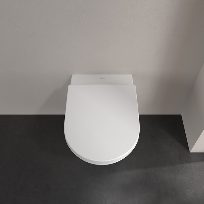 Villeroy&Boch Subway 3 Унитаз подвесной, безободковый, сиденье-в комплекте SoftClosing, с антигрязевым покрытием CeramicPlus, цвет: альпийский белый