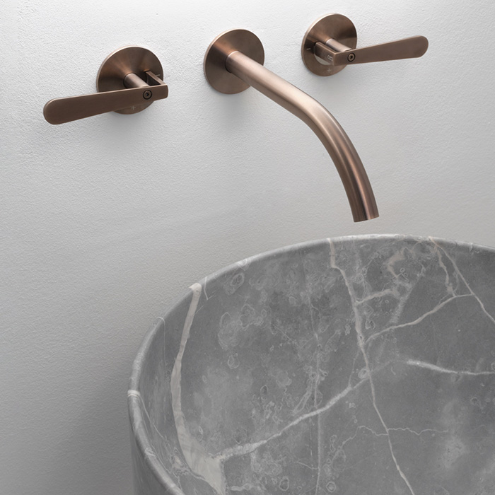CEA Design Раковина 42.5х70см, напольная, без отверстий, мрамор, слив в стену, цвет: Fior di Bosco