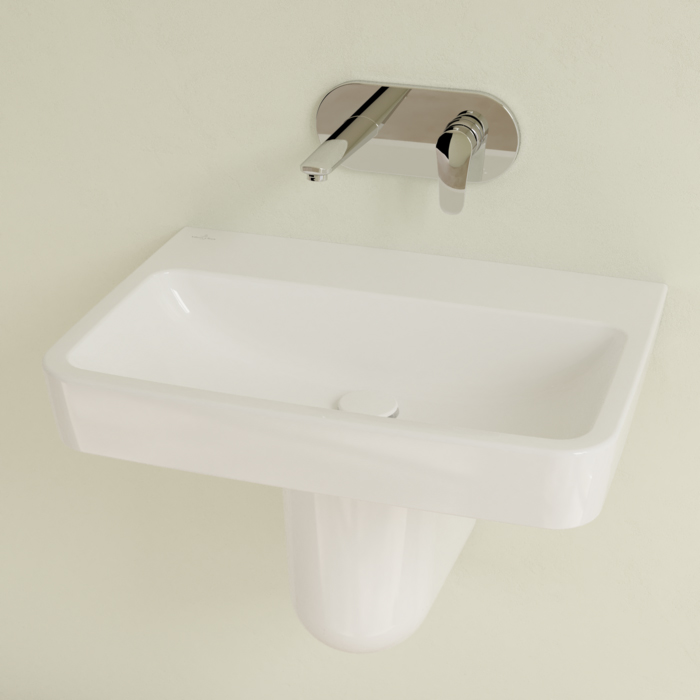 Villeroy&Boch O.novo раковина 65x46x17.5см., без отв., подвесная, без перелива, цвет: альпийский белый