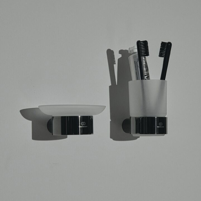 Ideal Standard Conca Мыльница с держателем, настенный, цвет: PVD Magnetic Grey/матовое стекло