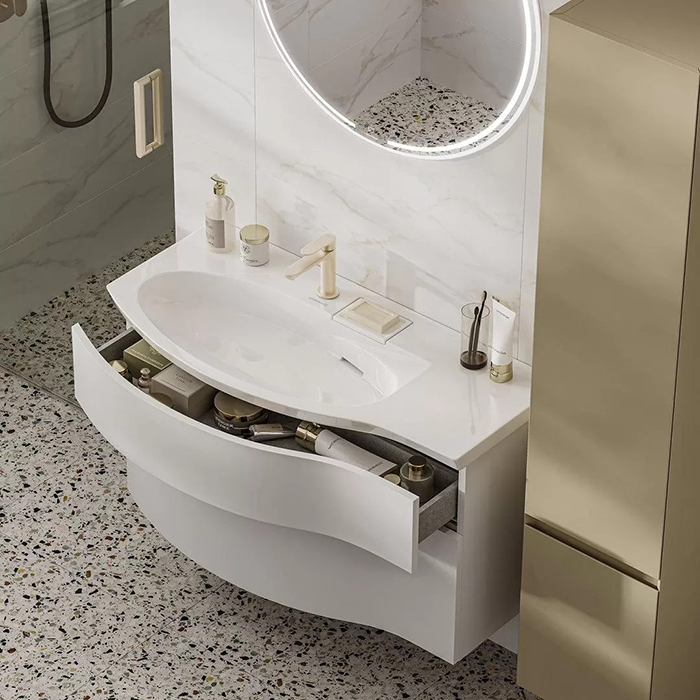 Kerama Marazzi Riva Раковина 100.7х48х15см., накладная, мебельная, с крепежом, левая, 1 отв., с переливом, цвет: белый глянцевый