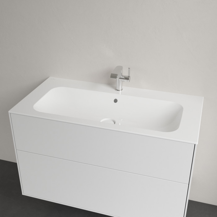 Villeroy&Boch Finion Раковина 100х50 см, 1 отв., с переливом, с антигрязевым покрытием CeramicPlus, цвет: белый