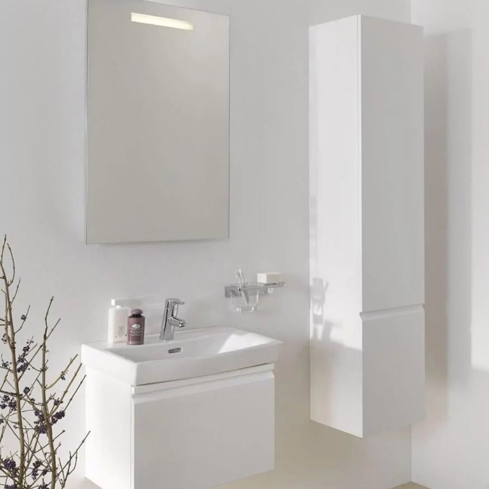 Laufen Pro S Высокий шкаф 350x335x1650 мм, 1 дверца, петли справа, 4 стеклянные полки, цвет: белый матовый