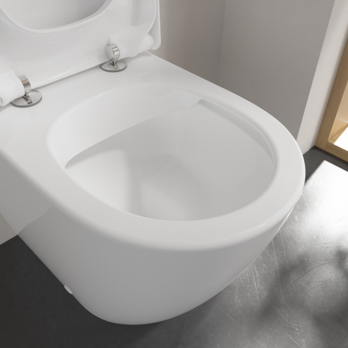 Villeroy&Boch Subway 2.0, Унитаз с открытым смывным краем, пристенная установка, DirectFlush, горизонтальный выпуск, не подходит для установки со смывными кранами, 37x56см, цвет: белый