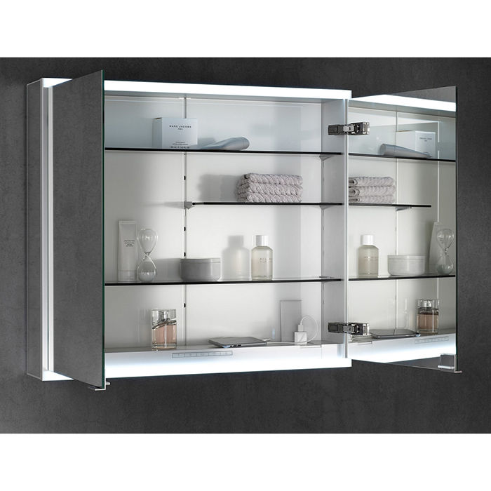 Keuco Royal Modular 2.0 Зеркальный шкаф 80x70x12см., подвесной, LED подсветка, цвет: алюминий серебристый анодированный