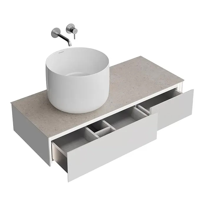 Kerama Marazzi Magica Тумба 115.4х48.5х22см., подвесная, 2 ящика, цвет: утренний серый матовый