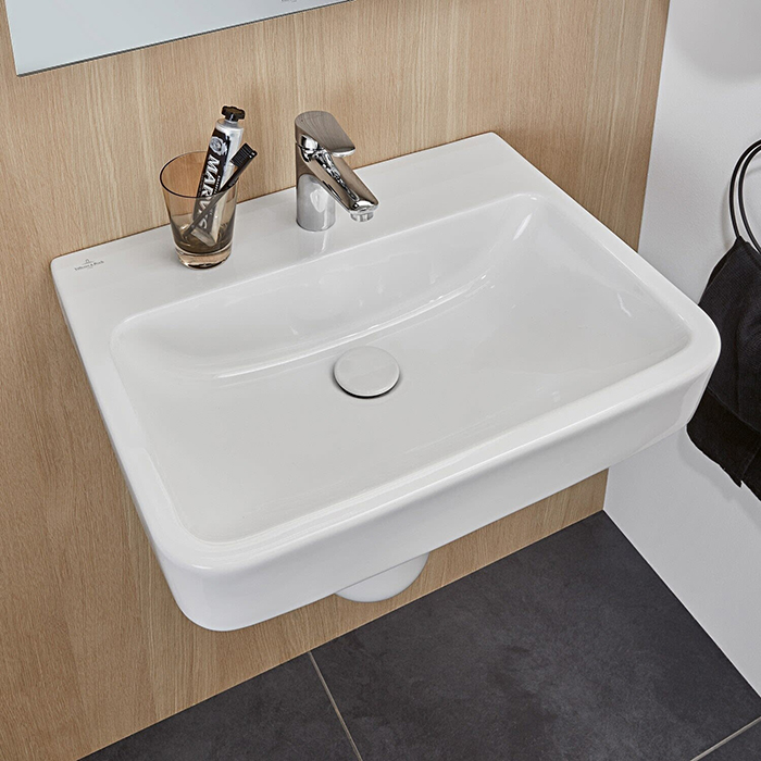 Villeroy&Boch O.novo раковина 55x46x17.5см., 1 отв., подвесная, без перелива, цвет: альпийский белый