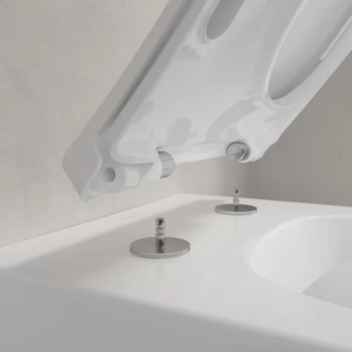 Villeroy&Boch Venticello Сиденье с крышкой для унитаза, с микролифтом, нерж. сталь, SlimSeat LINE, цвет: альпийский белый