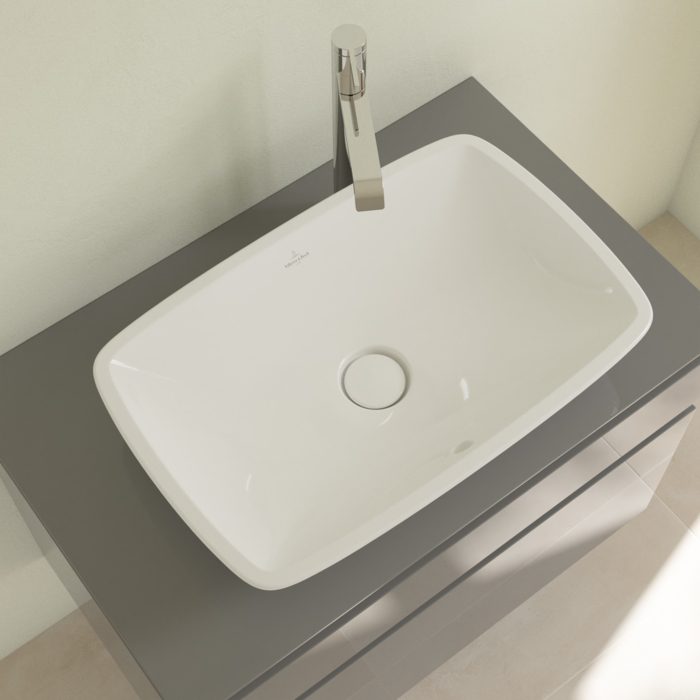 Villeroy&Boch Loop&Friends Раковина 58.5x38 см, без отв., с переливом, с антигрязевым покрытием CeramicPlus, цвет: белый