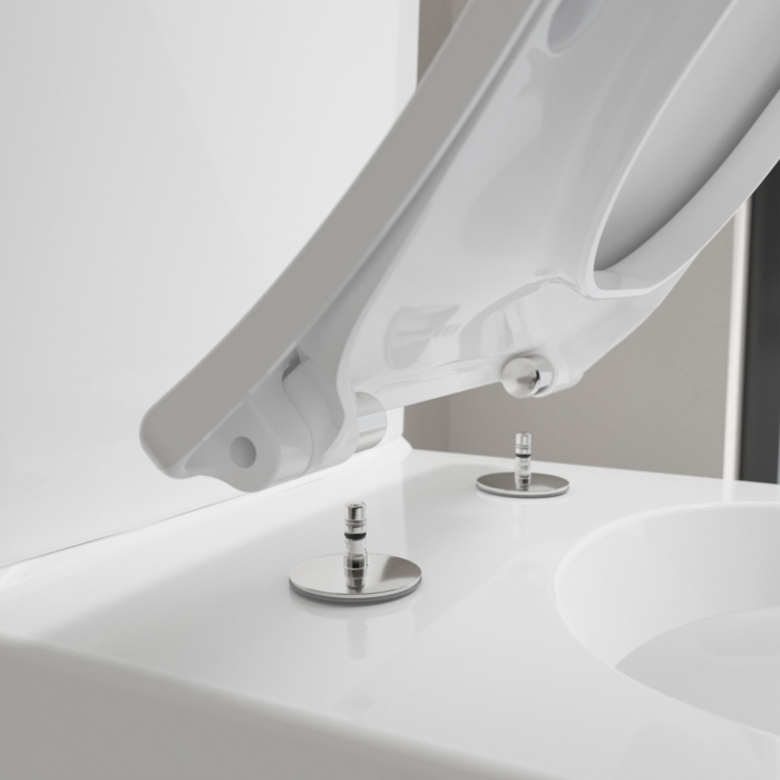 Villeroy&Boch Venticello Унитаз-компакт с открытым смывным краем, моноблок, 37.5х70см, с антигрязевым покрытием CeramicPlus, цвет: белый