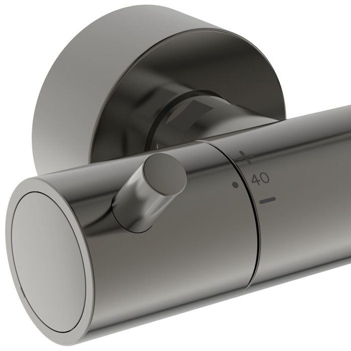 Ideal Standard Ceratherm T125 Душевая система, с термостатическим смесителем, душевая лейка stick, верхний душ Ø30см., поворотный держатель верхнего душа, настенный кронштейн, шланг для душа IdealFlex 175см., цвет: PVD Magnetic Grey (Магнит)
