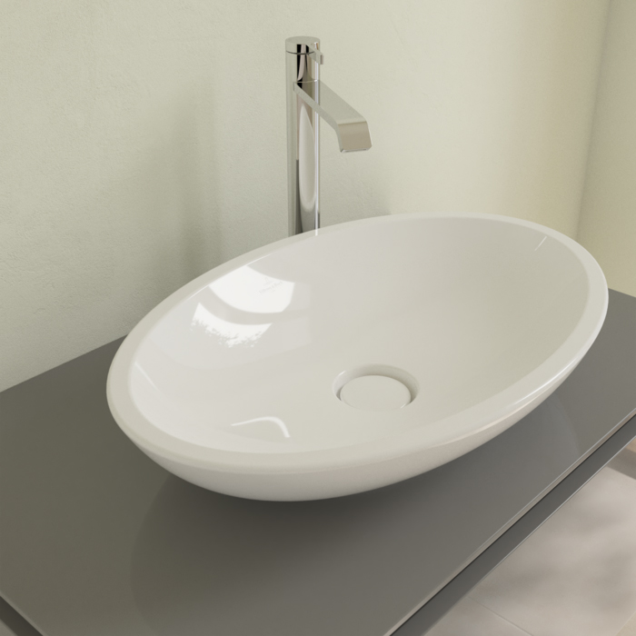 Villeroy&Boch Loop & Friends Раковина 58.5х38 см, без отв., накладная, с антигрязевым покрытием CeramicPlus, цвет: белый