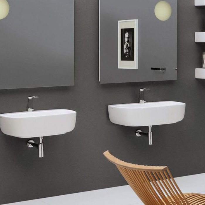 Flaminia Mono Раковина 74x48x18.5 см, 1 отв., подвесная, цвет: белый