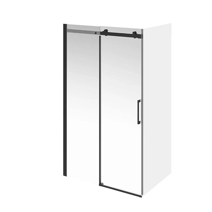 Kerama Marazzi Cristallo Душевая дверь 120x210см., раздвижная, с функцией soft close, цвет: черный матовый