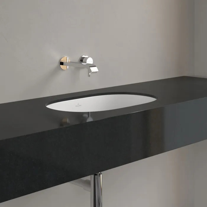 Villeroy&Boch O.novo Раковина 58х37х20см., без отв., под столешницу, с переливом, с антигрязевым покрытием CeramicPlus, цвет: альпийский белый