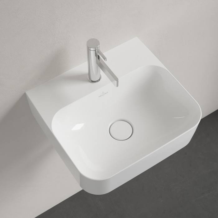 Villeroy&Boch Finion Раковина 43х39 см, 1 отв., с переливом, с антигрязевым покрытием CeramicPlus, цвет: белый