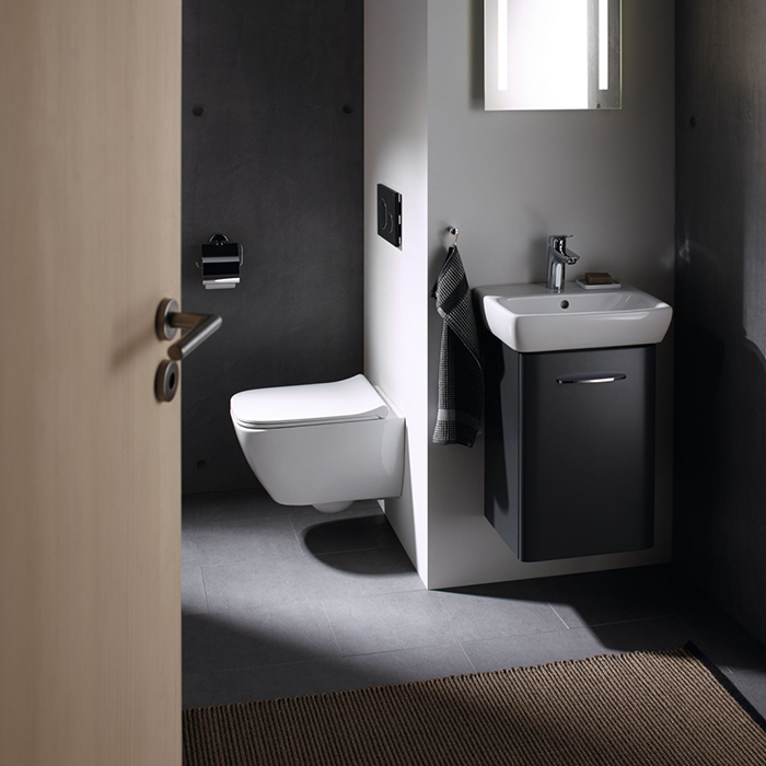 Geberit Smyle Square Унитаз 35х54см., подвесной, безободковый, с крышкой-сиденьем и микролифтом, цвет: белый
