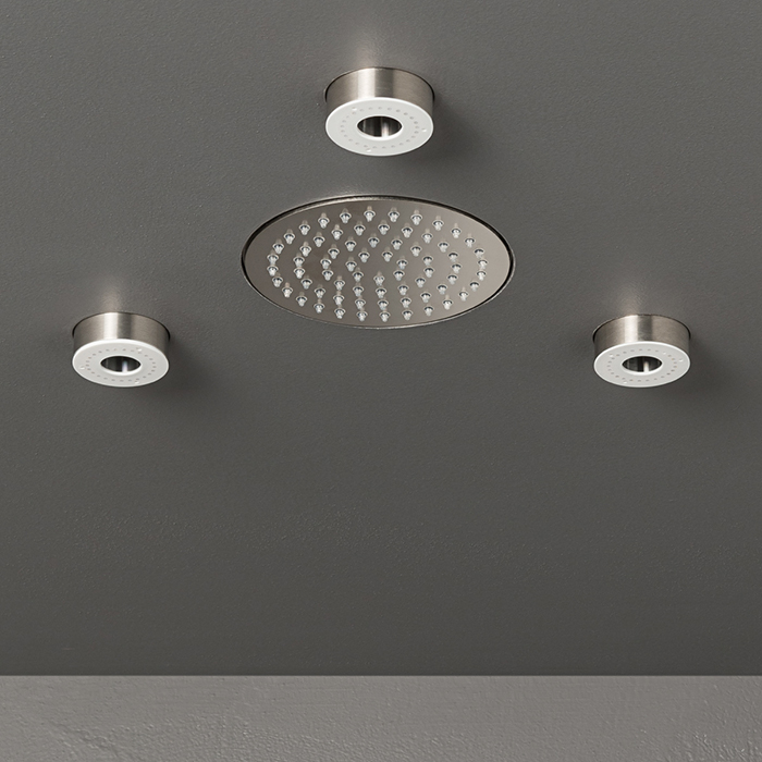 CEA Design FREE IDEAS Верхний душ 4.5см, встраиваемый, хромотерапия, 1 режим, Rain jet, Delrin®, цвет: нержавеющая сталь