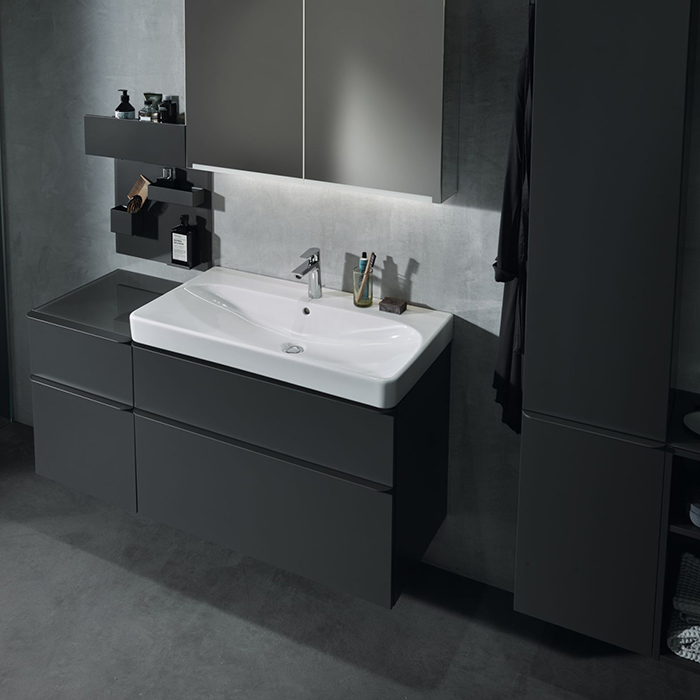 Geberit Smyle Square Тумба под раковину 90х61.7см., подвесная, цвет: лавовый матовый