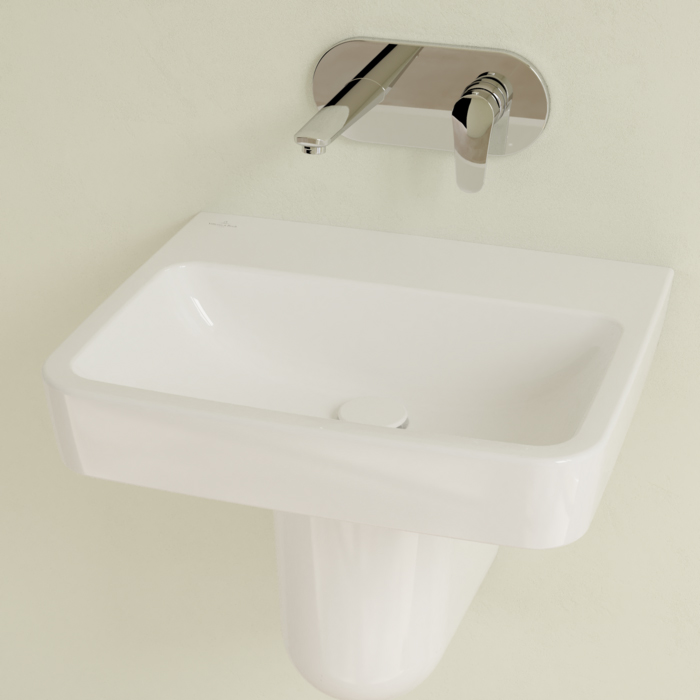 Villeroy&Boch O.novo раковина 55x46x17.5см., без отв., подвесная, без перелива, цвет: альпийский белый