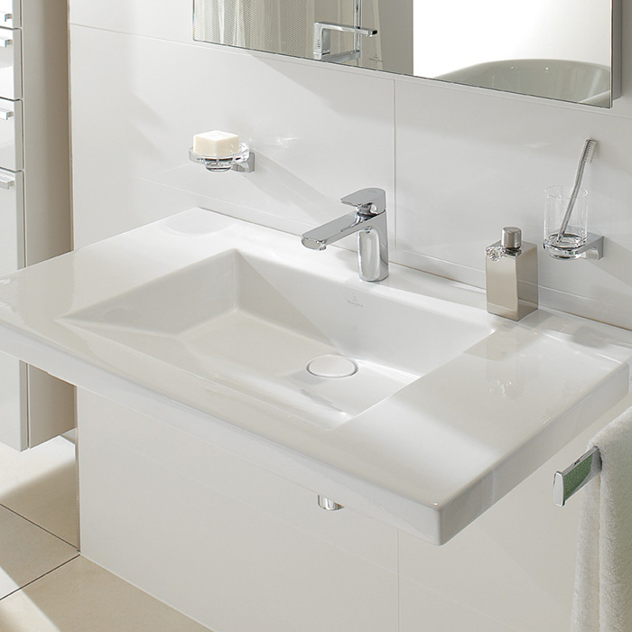 Villeroy&Boch Metric Art Раковина 100х55 см, 1 отв., прямоугольная, без перелива, с антигрязевым покрытием CeramicPlus, цвет: белый