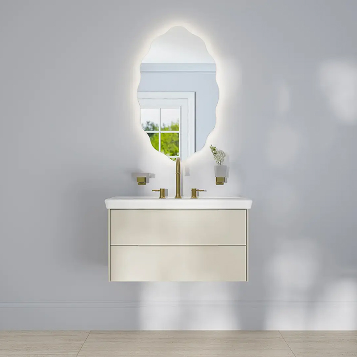 Kerama Marazzi Elegance Тумба 80см., подвесная, 2 ящика, цвет: жемчужный лён