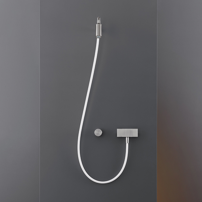 CEA Design FREE IDEAS Ручной душ с держателями и шлангом 150см, настенный, 1 режим, Rain jet, цвет: нержавеющая сталь/белый