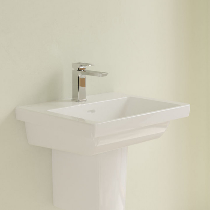 Villeroy&Boch Subway 3.0 Раковина 55х44х16.5см., без отв., подвесная, CeramicPlus, без перелива, цвет: белый камень