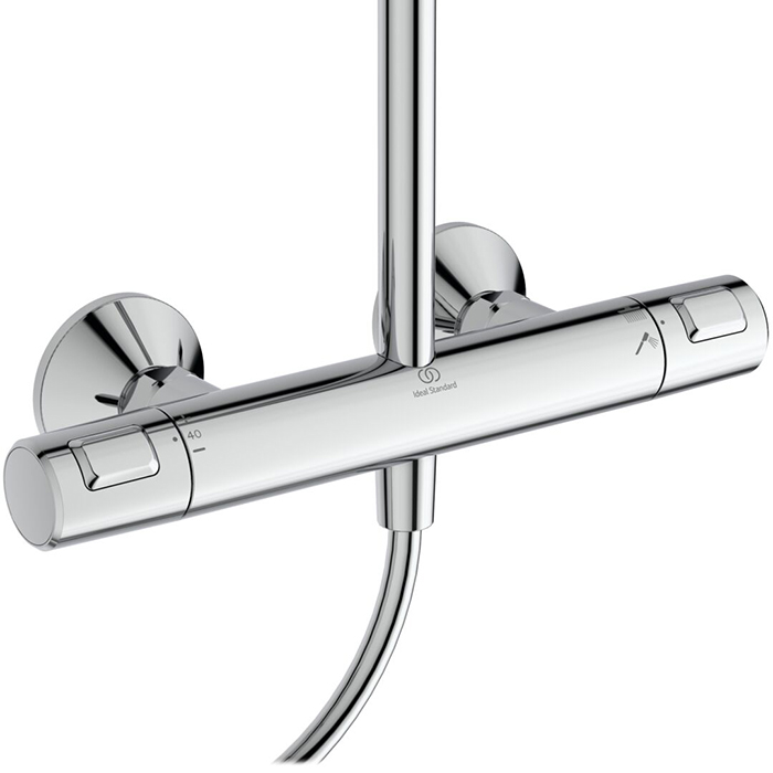 Ideal Standard Ceratherm T25 Душевая система с термостатическим смесителем, верхним душем Ø25см., держателем, лейкой для душа и шлангом 150см., цвет: хром