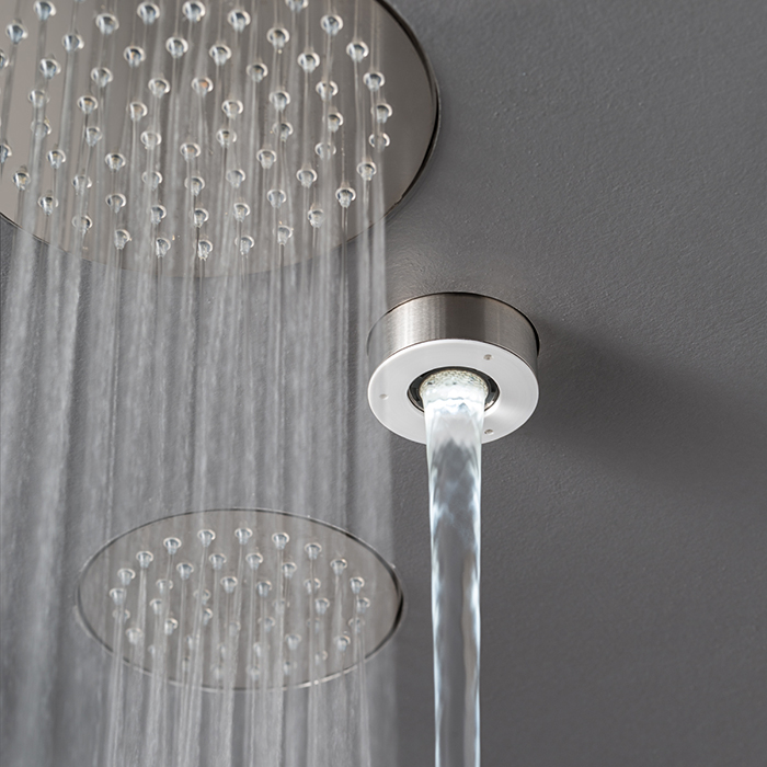 CEA Design FREE IDEAS Верхний душ 12.1см, встраиваемый, 1 режим, Rain jet, с прозрачными силиконовыми соплами, цвет: нержавеющая сталь