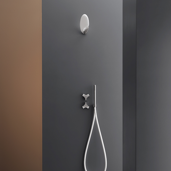 CEA Design ZIQQ Верхний душ 8см, настенный, регулируемый, 1 режим, Rain jet, Delrin®, цвет: нержавеющая сталь
