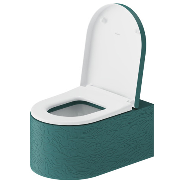 Duravit Millio Унитаз 37x57 см, подвесной, декор "Pattern", крепление в компл., цвет: аквамарин матовый