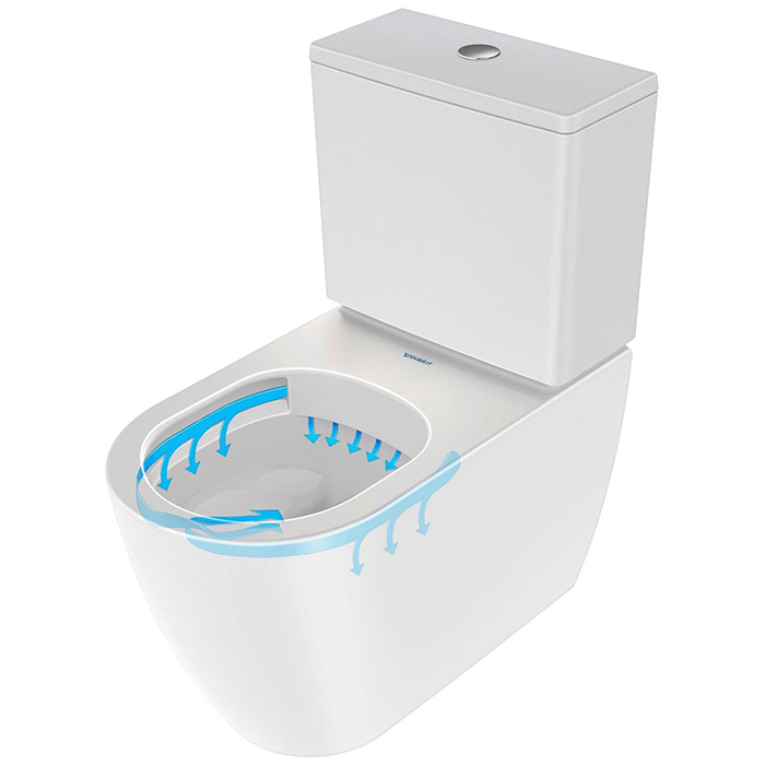 Duravit Soleil by Starck Унитаз-моноблок 37x66 см, безободковый, слив универсальный, Weiß Hochglanz, HyG, цвет: белый