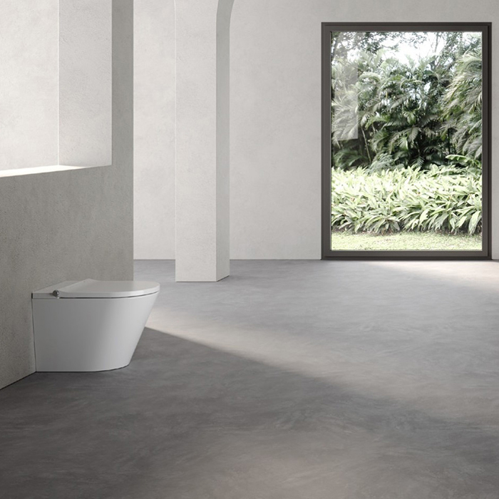 Hatria H-Smart Унитаз напольный 59.5x37см., безободковый, с крышкой-биде, цвет: белый