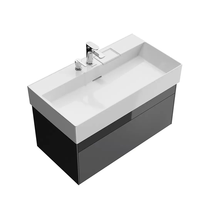 Kerama Marazzi Logica Тумба 86.8x46x40.3см., подвесная, 2 ящика, цвет: стальной серый