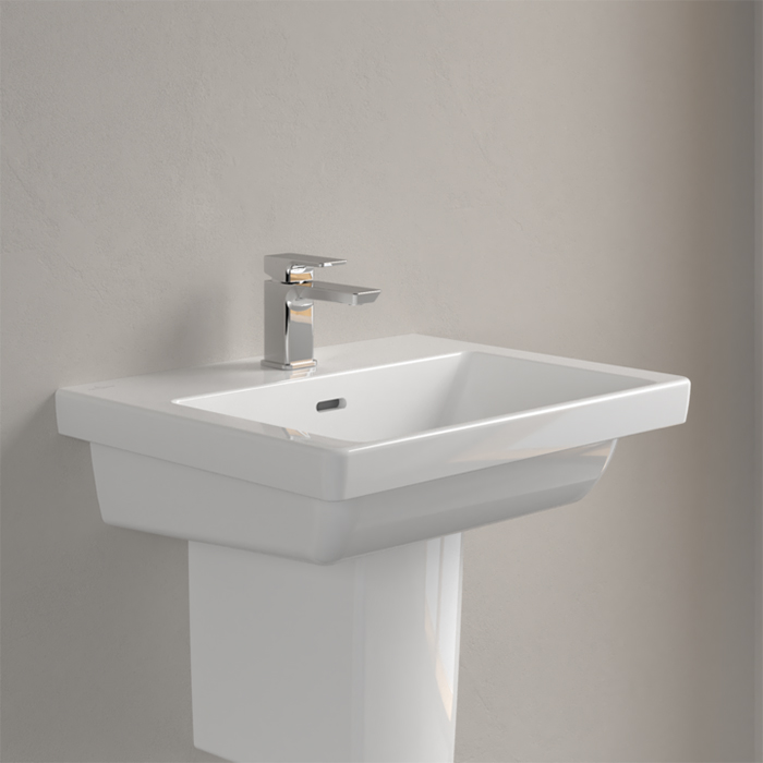 Villeroy&Boch Subway 3.0 Раковина 55х44х16.5см., 1 отв., подвесная, с переливом, цвет: альпийский белый