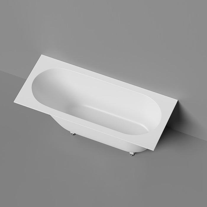 Salini Lofo Ванна 168.8x74.2x59см, встраиваемая, Solid Surface, без слив-перелива, с ножками, цвет: белый матовый