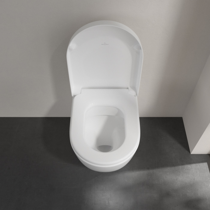 Villeroy&Boch Subway 2.0, Унитаз с открытым смывным краем, пристенная установка, DirectFlush, горизонтальный выпуск, не подходит для установки со смывными кранами, 37x56см, цвет: белый