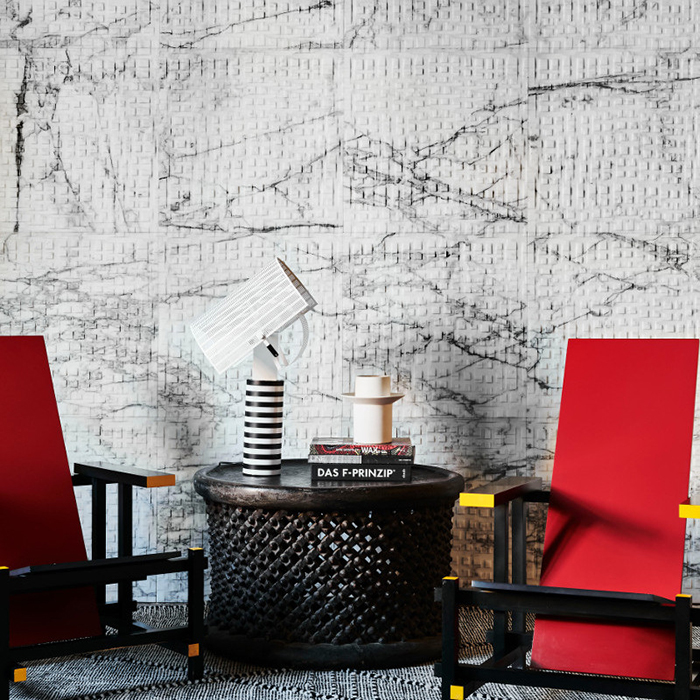 Lithos Design Linear Натуральный камень 60x60x2см, настенный, материал: мрамор carrara ghiaccio/polis