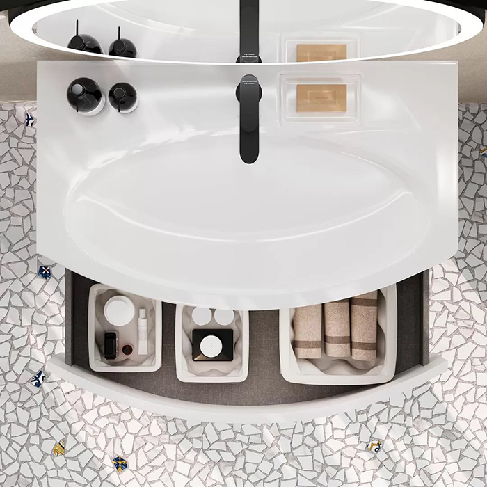 Kerama Marazzi Riva Раковина 80х47.5х15см., накладная, мебельная, с крепежом, 1 отв., с переливом, цвет: белый глянцевый