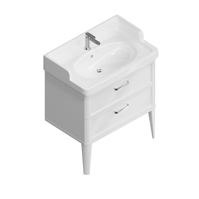 Kerama Marazzi Pompei Тумба 80см., подвесная, 2 ящика, цвет: белый глянцевый