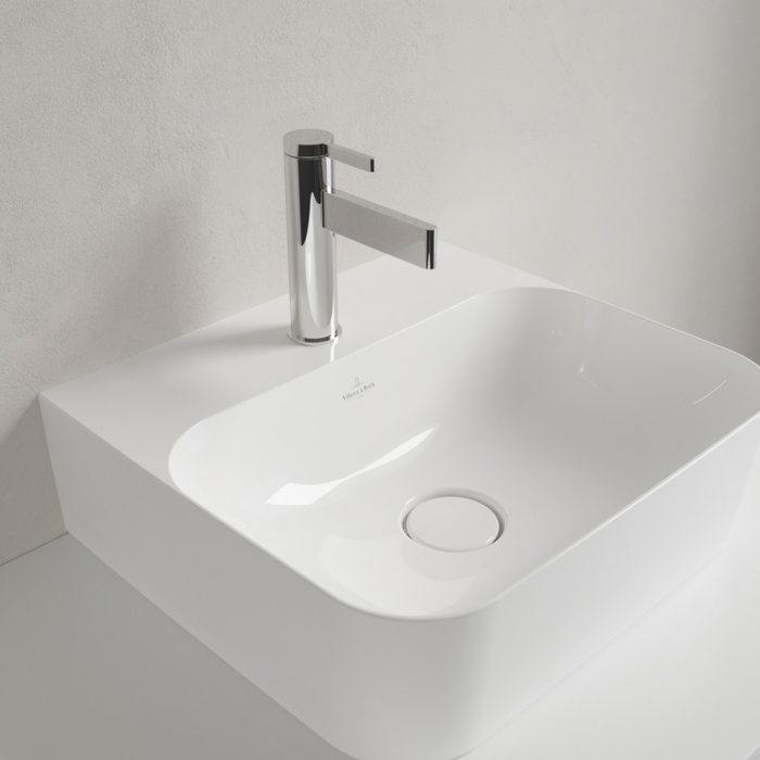 Villeroy&Boch Finion Раковина 43х39 см, 1 отв., с переливом, с антигрязевым покрытием CeramicPlus, цвет: белый