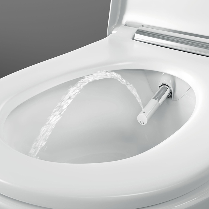 Geberit AquaClean Унитаз-биде 37.5х56.5см., подвесной, с крышкой-сиденьем микролифт, панель белая, цвет: белый