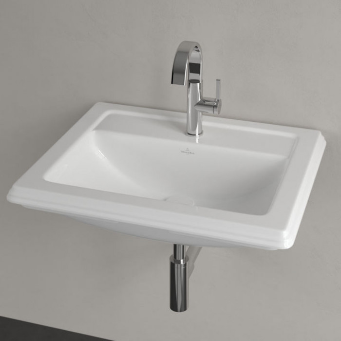 Villeroy&Boch Hommage Раковина 63х52.5 см, 1 отв., с переливом, с антигрязевым покрытием CeramicPlus, цвет: белый